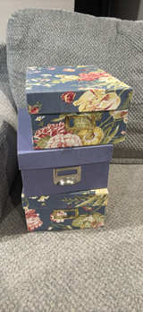 Decorative Fabric Storage Boxes Set of 3 - Image 2