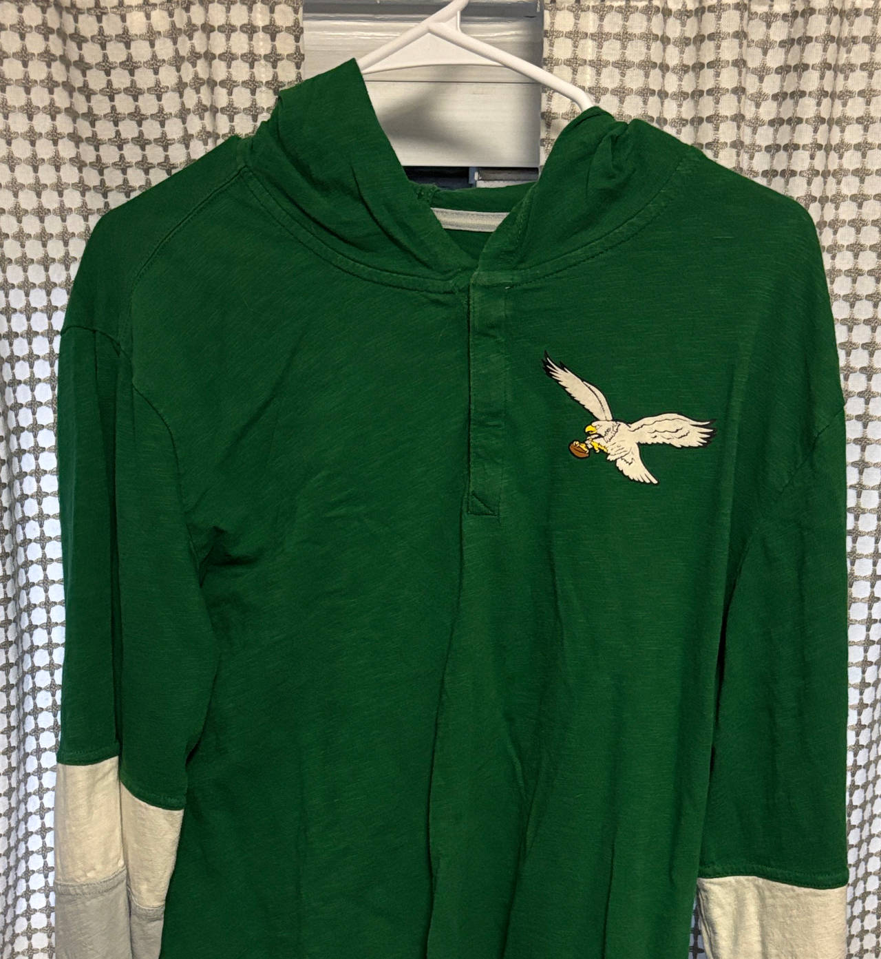 Philadelphia Eagles Throwback Hooded Henley Shirt