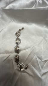 Sterling Silver Hexagon Link Bracelet - Image 4