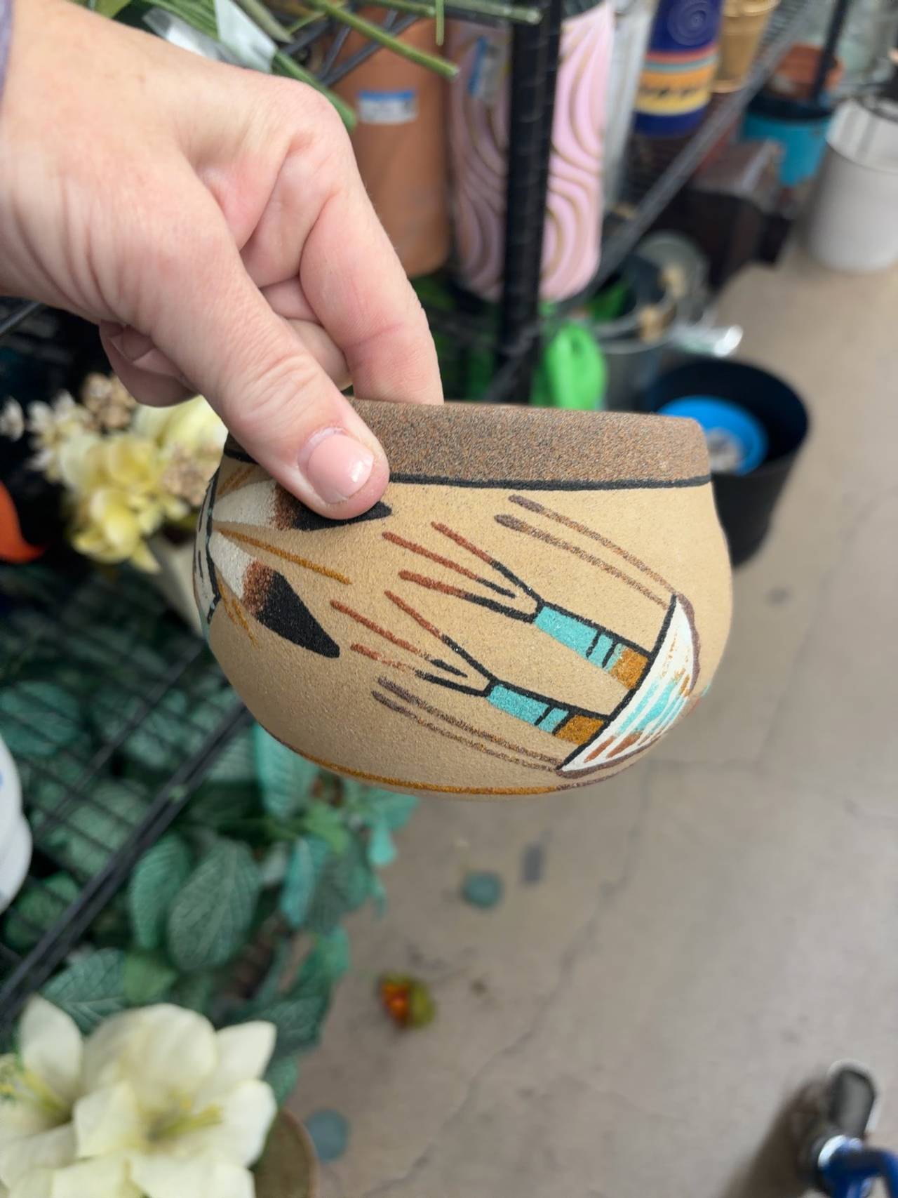 Jemez Pueblo Hand-Painted Pottery Vase