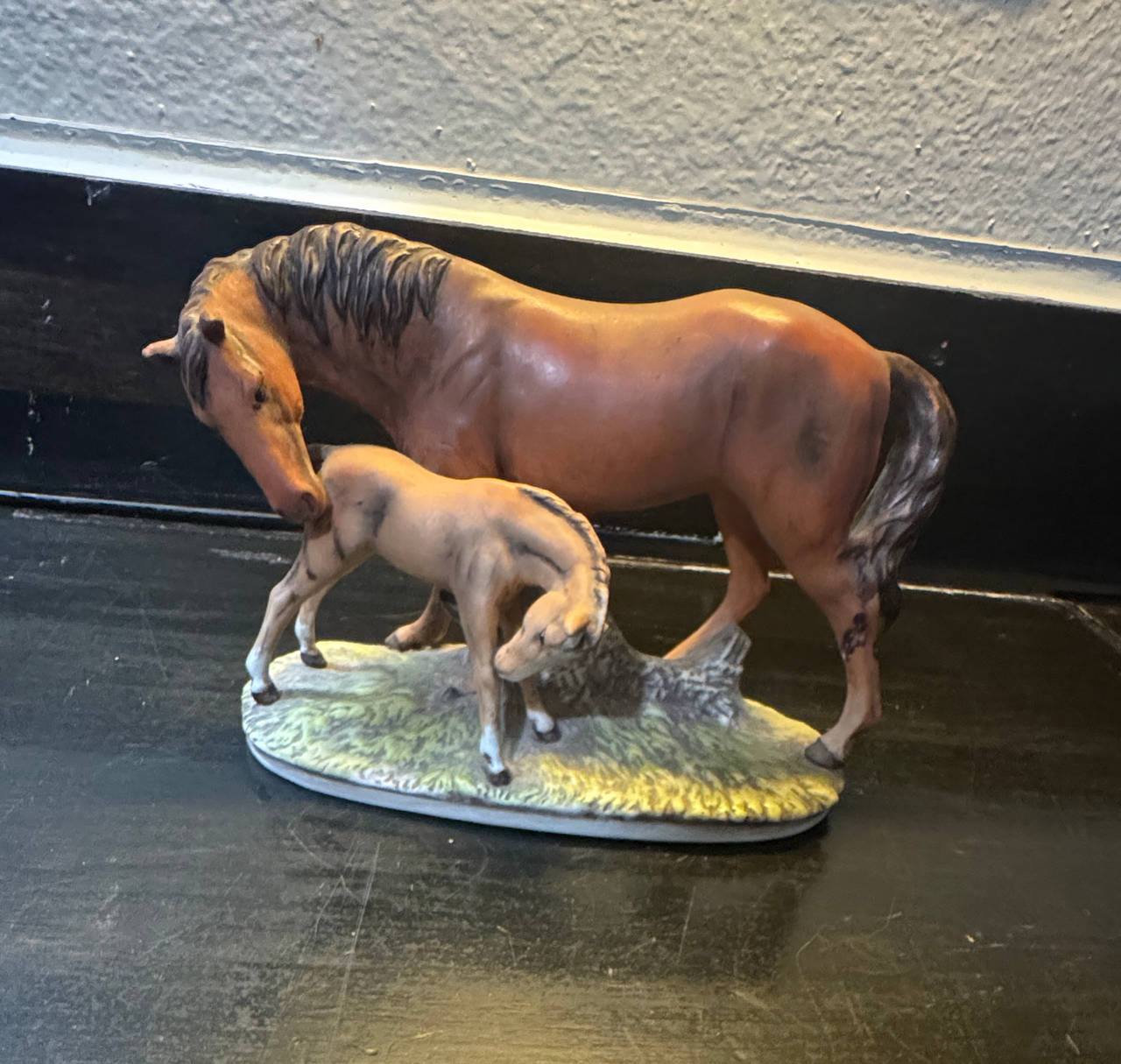 Vintage Ceramic Mare and Foal Horse Figurine