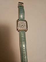 Peck & Peck Women's Rectangular Crystal Watch with Blue Strap - Image 2