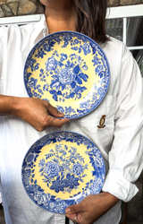 Spode Set of TWO Plates Blue Room Garden Collection Blue and Yellow Wall Decor - Image 5