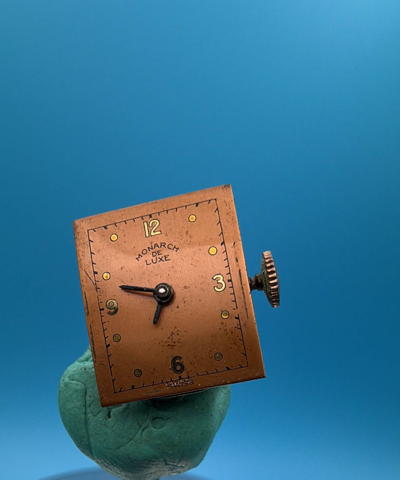 Monarch de Luxe Vintage Square Watch Movement and Dial