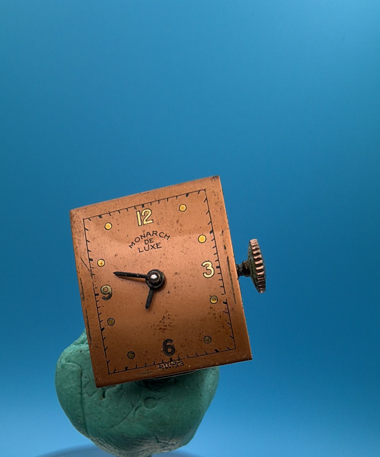 Monarch de Luxe Vintage Square Watch Movement and Dial