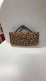 Soruka Leopard Print Calf Hair Clutch - Image 5