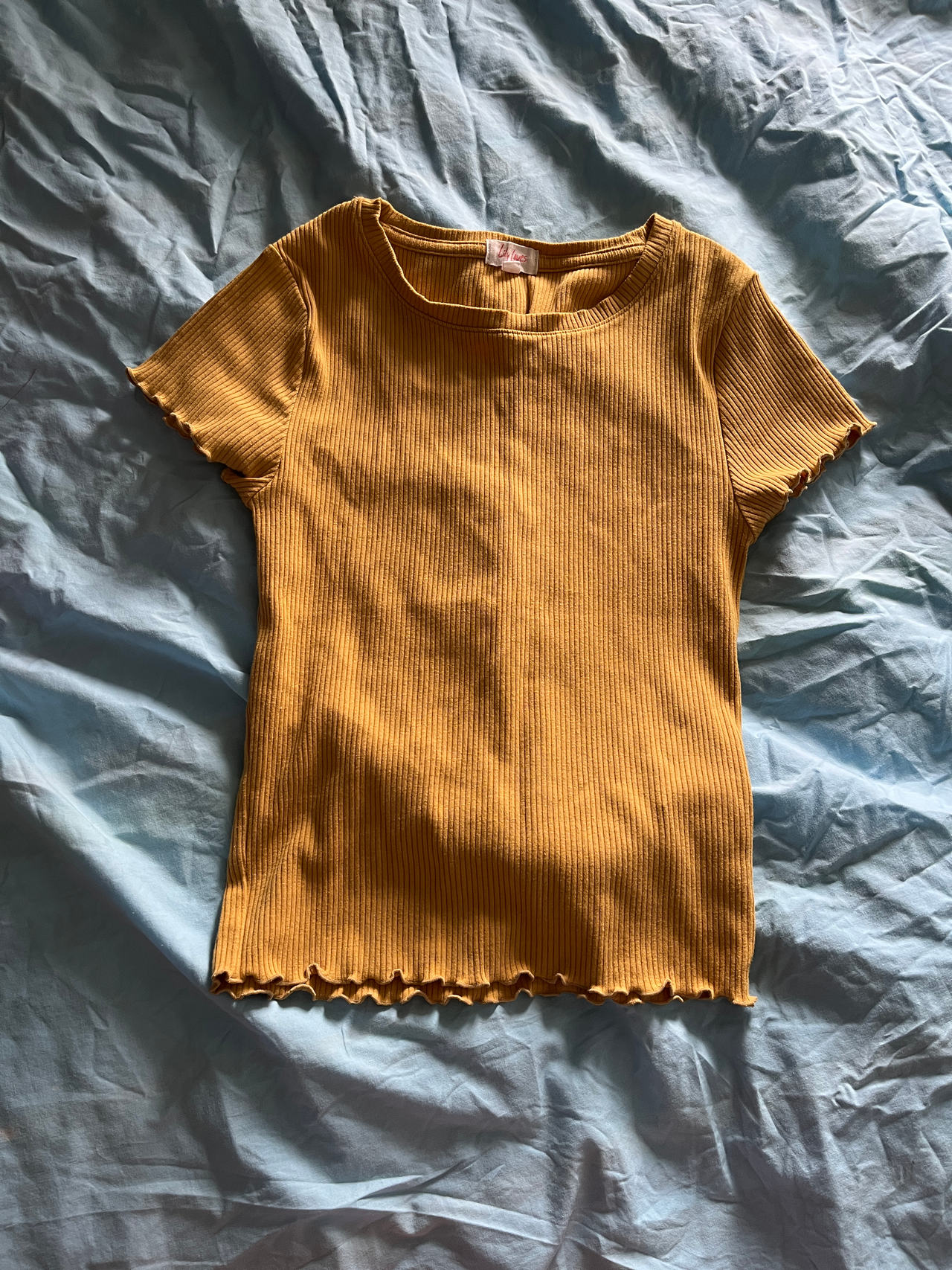 Ribbed Mustard Yellow T-Shirt