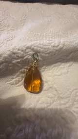 Vintage Amber Glass Teardrop Pendant - Image 5