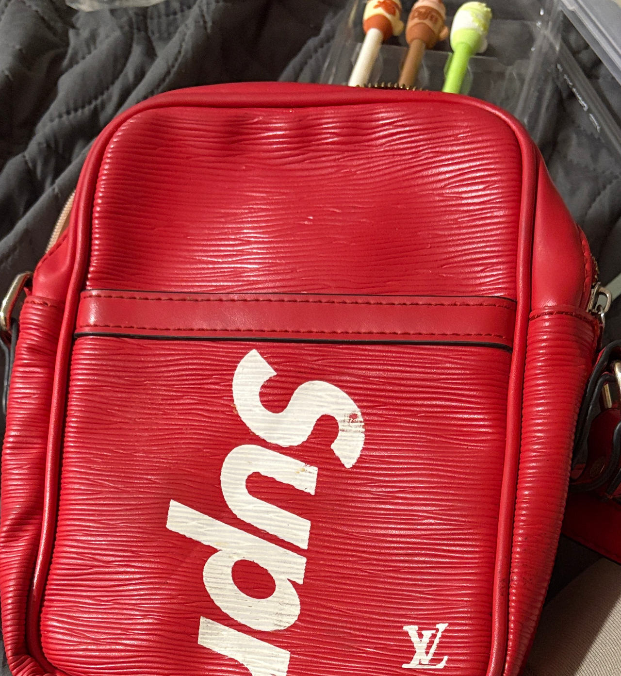 Louis Vuitton x Supreme Danube PM Epi Red
