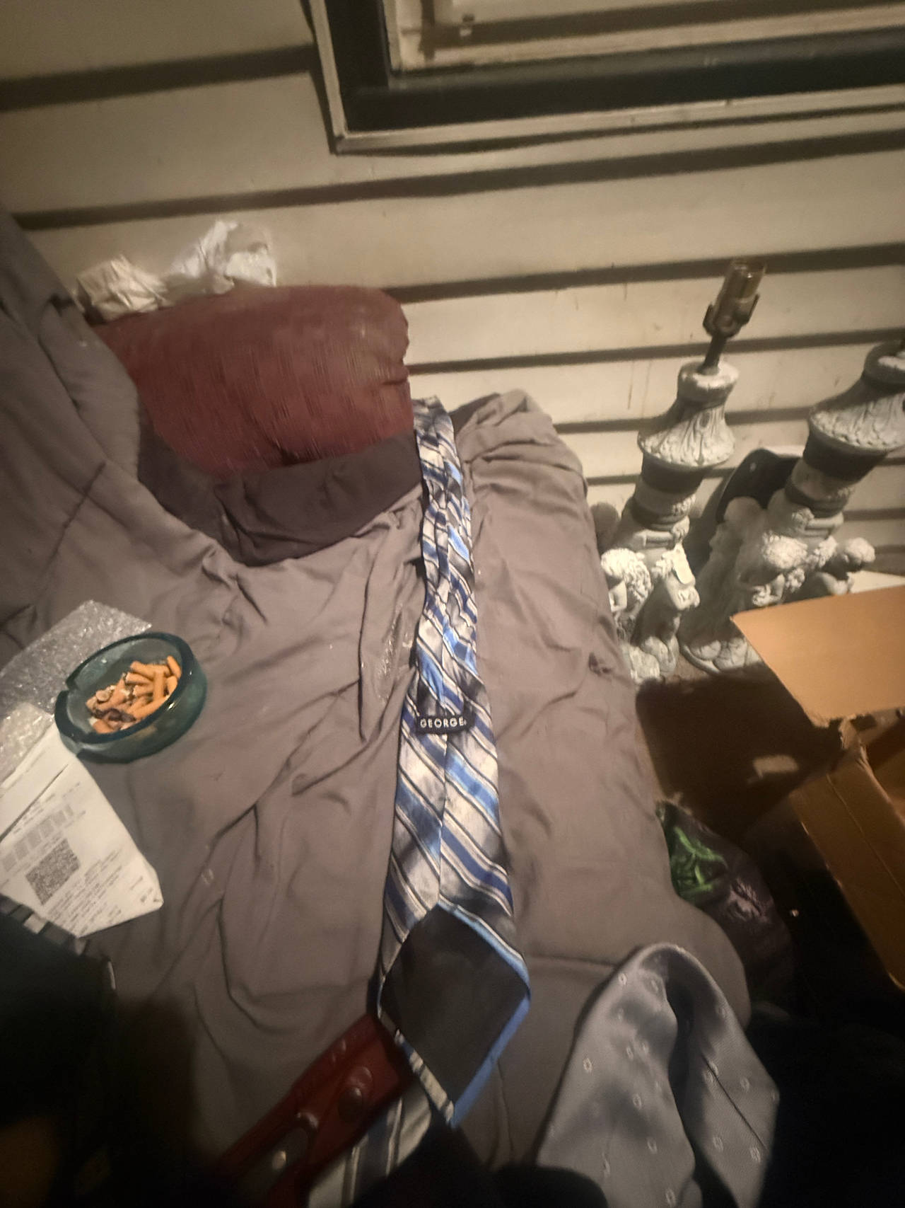 George Blue and Silver Striped Necktie