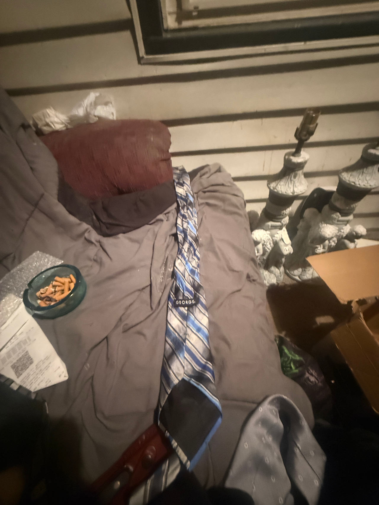 George Blue and Silver Striped Necktie