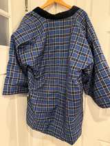 Japanese Hanten Padded Kimono Jacket Blue Check - Image 4
