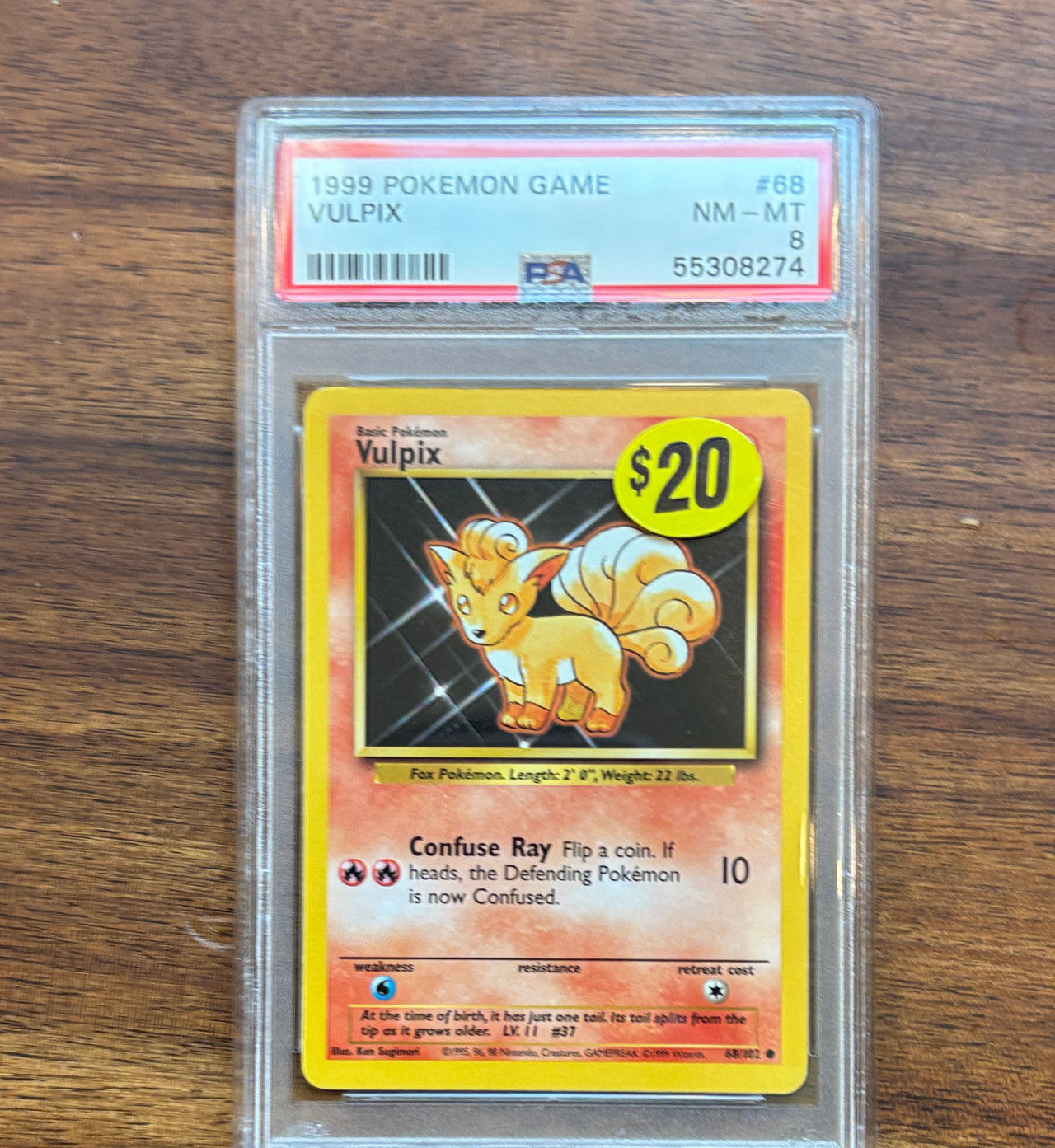 1999 Pokemon Game Vulpix #68 PSA 8 NM-MT