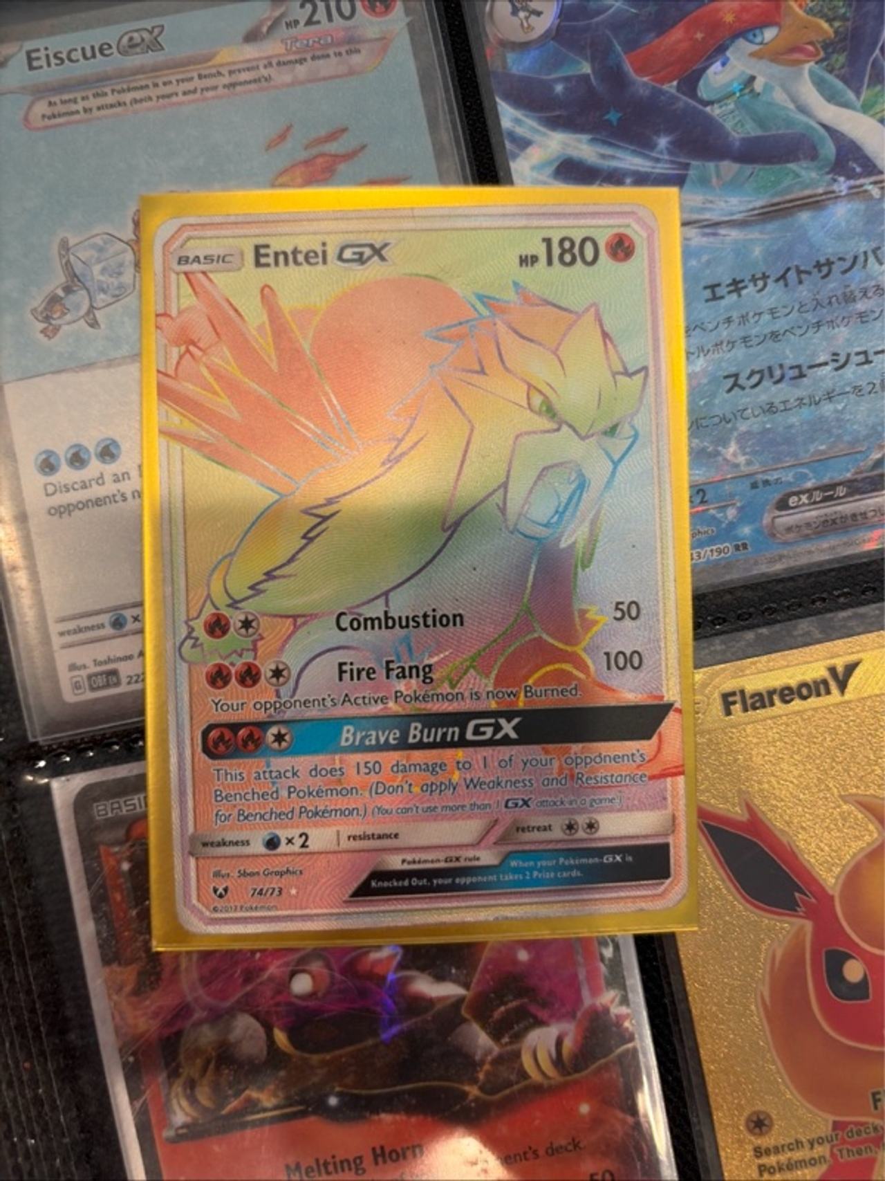 Pokemon Entei GX Rainbow Secret Rare
