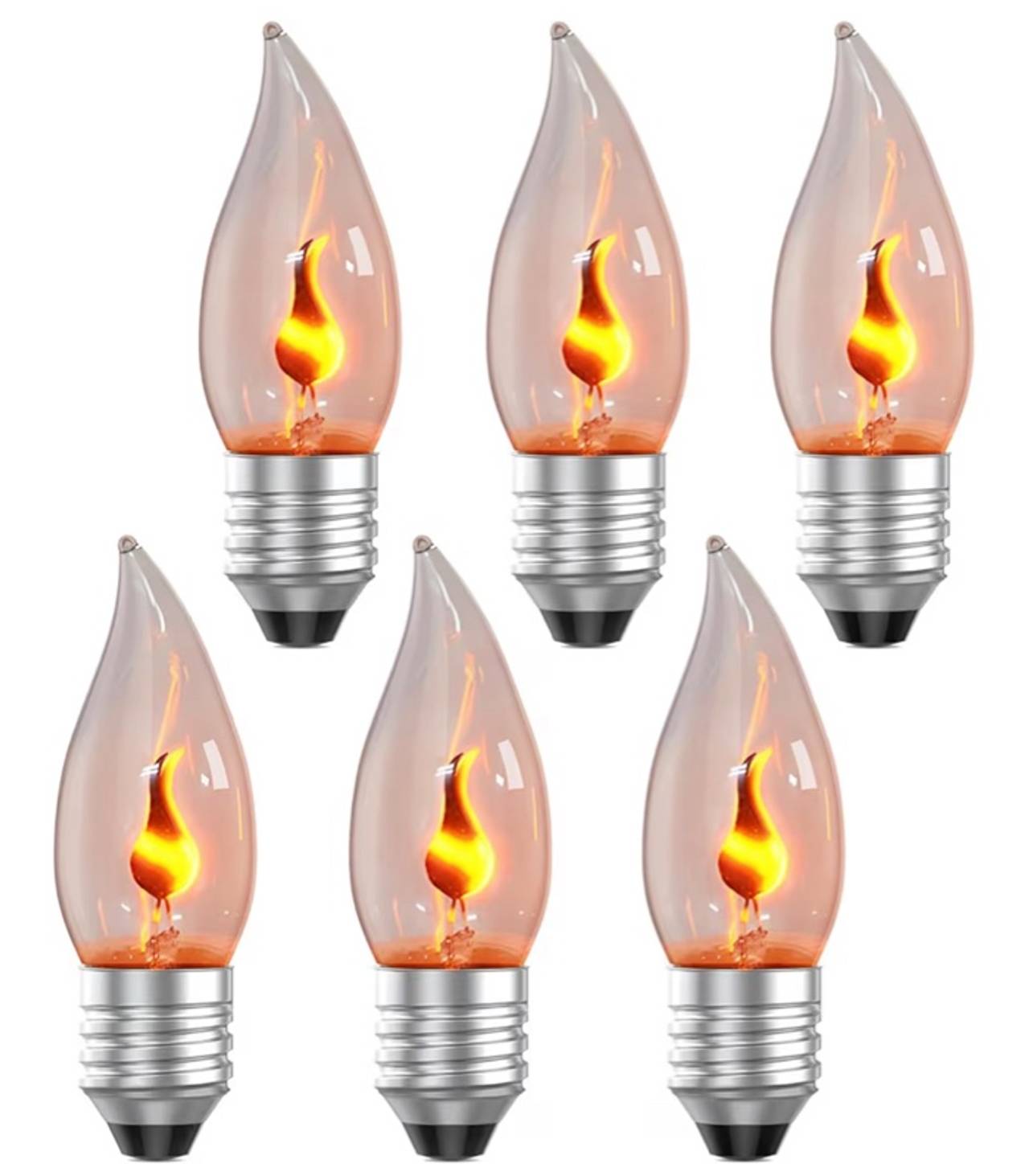 HOMPAVO Christmas Decorations, E26 Upgraded Flame Light Bulbs, Flickering Fire