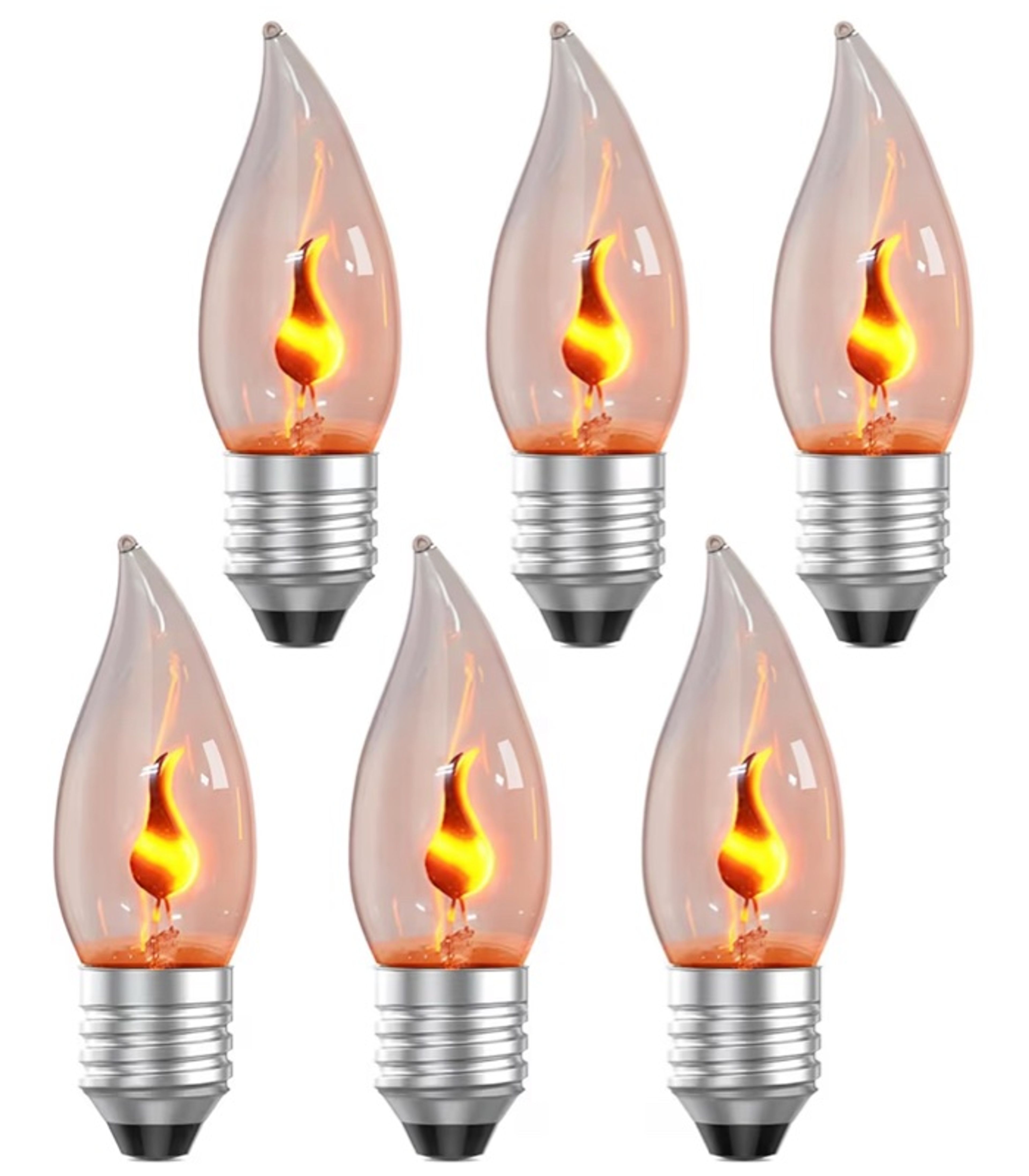 HOMPAVO Christmas Decorations, E26 Upgraded Flame Light Bulbs, Flickering Fire