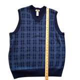 Dockers Sweater Vest Men's Size L Navy Blue V-Neck Large  - Image 3