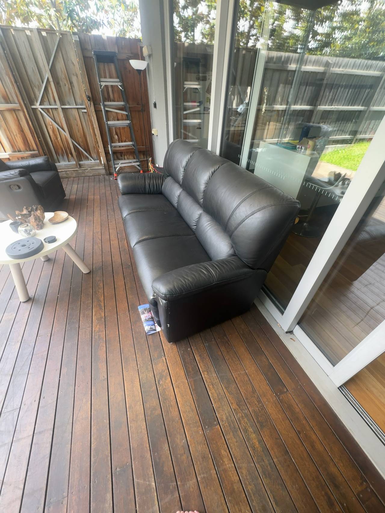 Avalon Leather Recliner Sofa Black 3-Seater