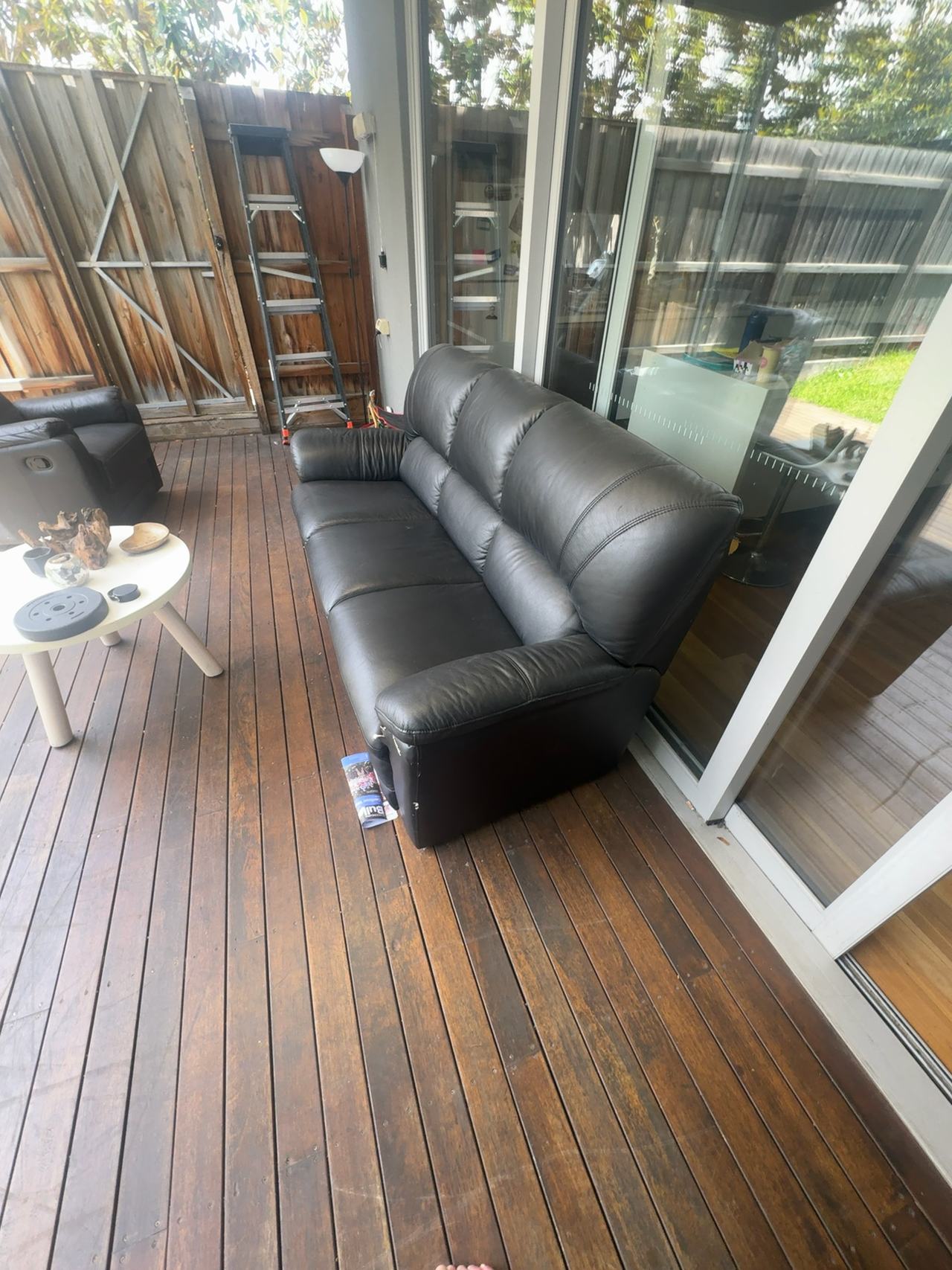 Avalon Leather Recliner Sofa Black 3-Seater