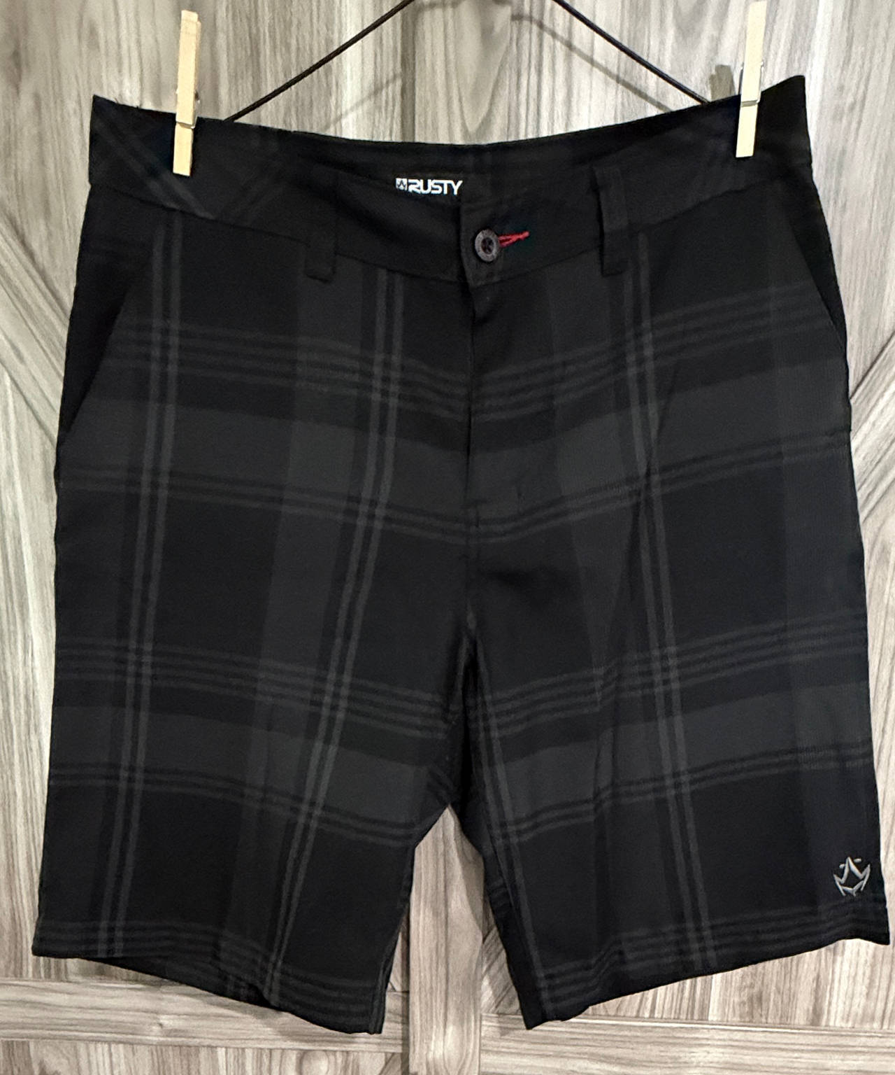 Rusty Men's Plaid Hybrid Shorts Size 34