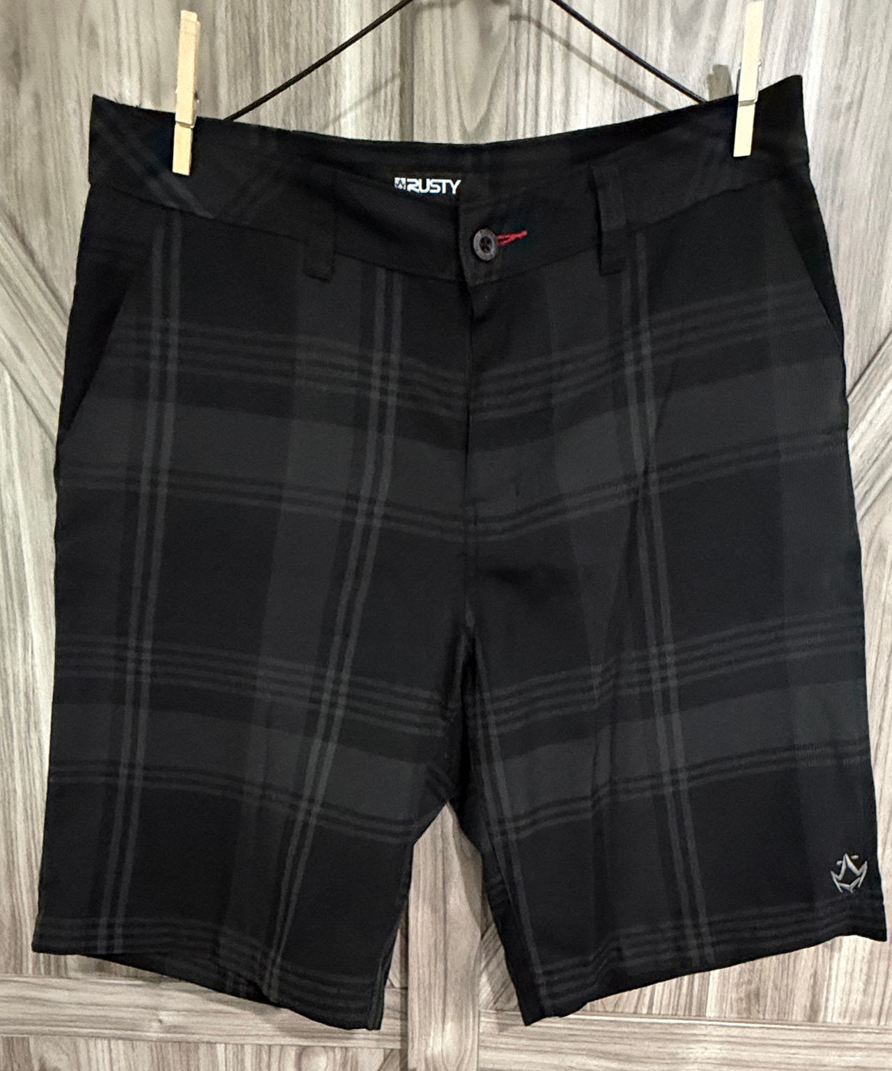 Rusty Men's Plaid Hybrid Shorts Size 34
