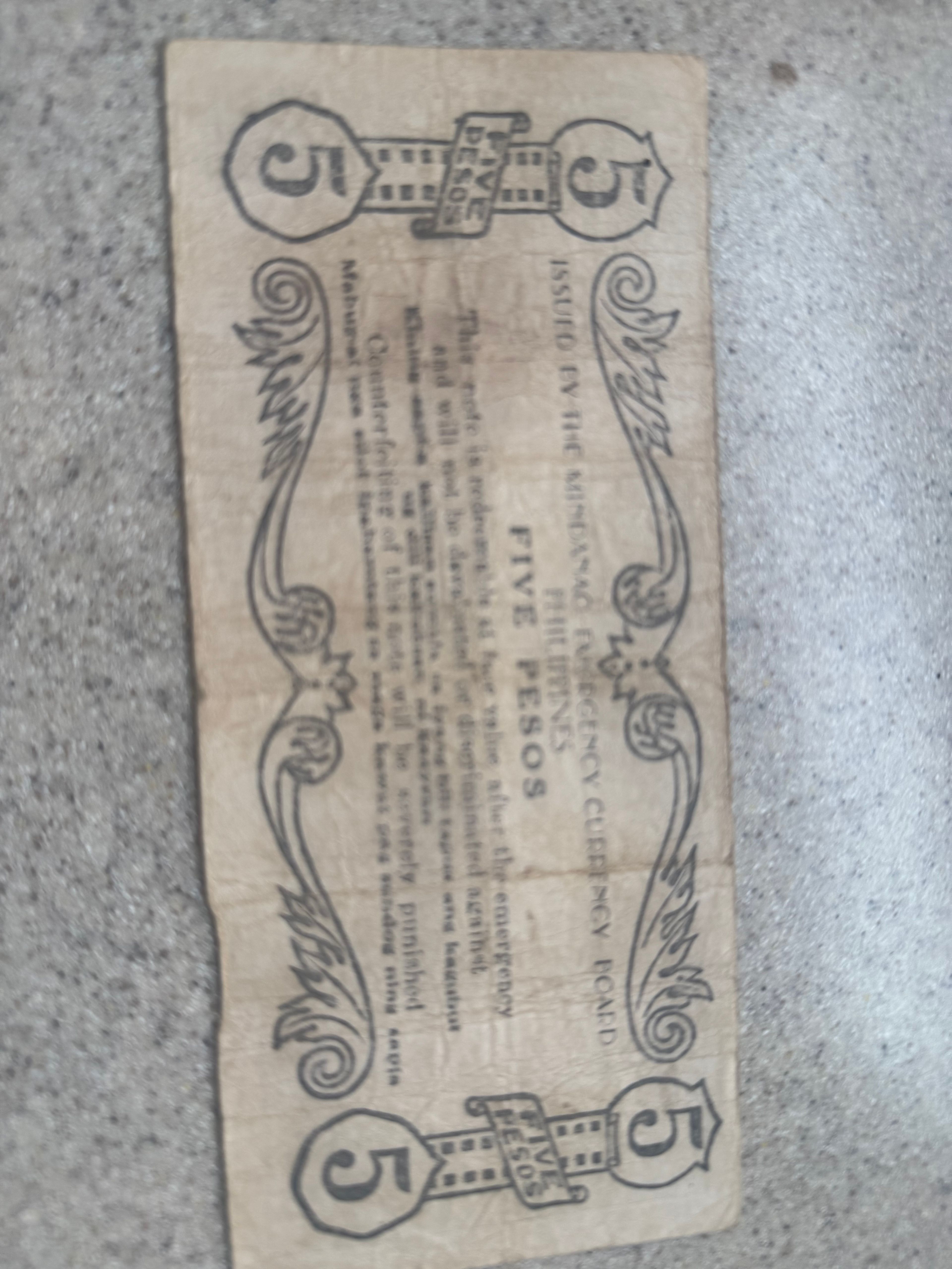 Philippines 5 Peso WWII Guerrilla Banknote - Image 4