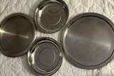 4 Stainless Steel Round Serving Tray Set - Image 1