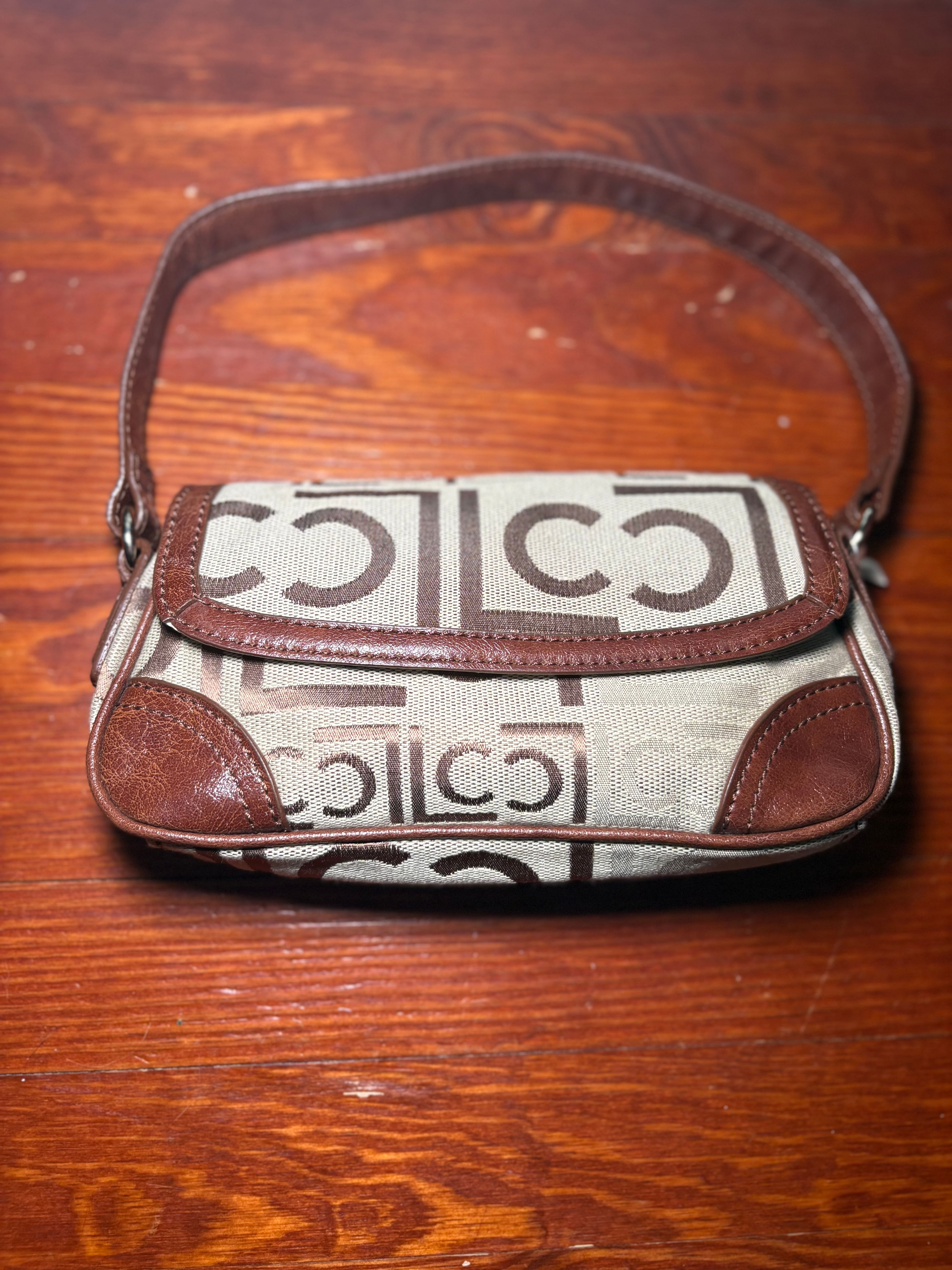 Liz Claiborne Monogram Canvas Shoulder Bag