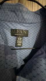 Alfani Men's Regular Fit Geometric Print Dress Blue Shirt Large 16-16 1/2 - Image 2