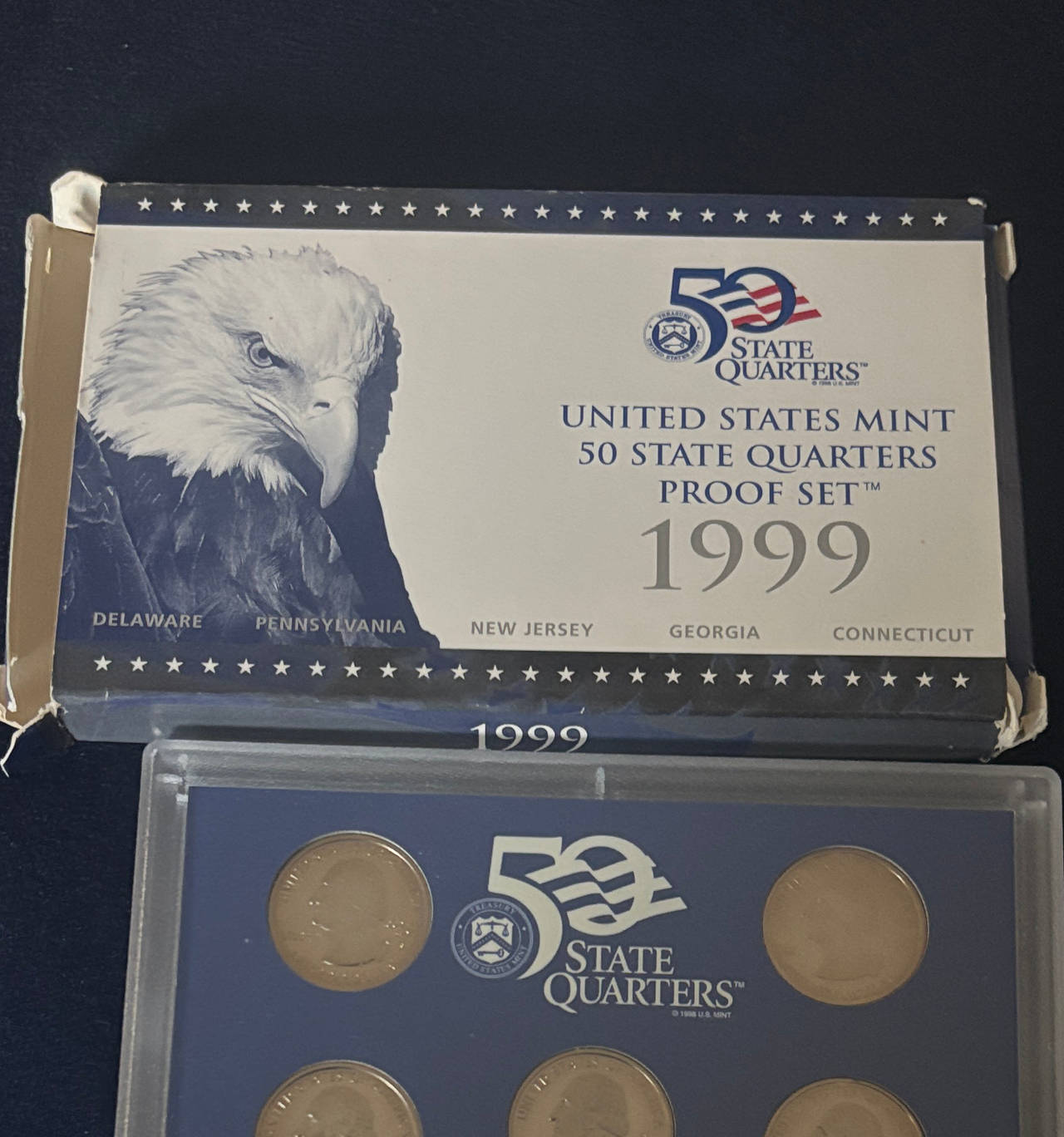 1999 United States Mint 50 State Quarters Proof Set