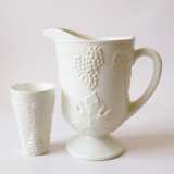 Indiana Glass Colony Harvest Grape White Milk Glass Pitcher - Image 1