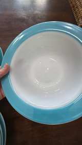 Set of 10: Vintage Pyrex Turquoise Band 9” Bowls - Image 2