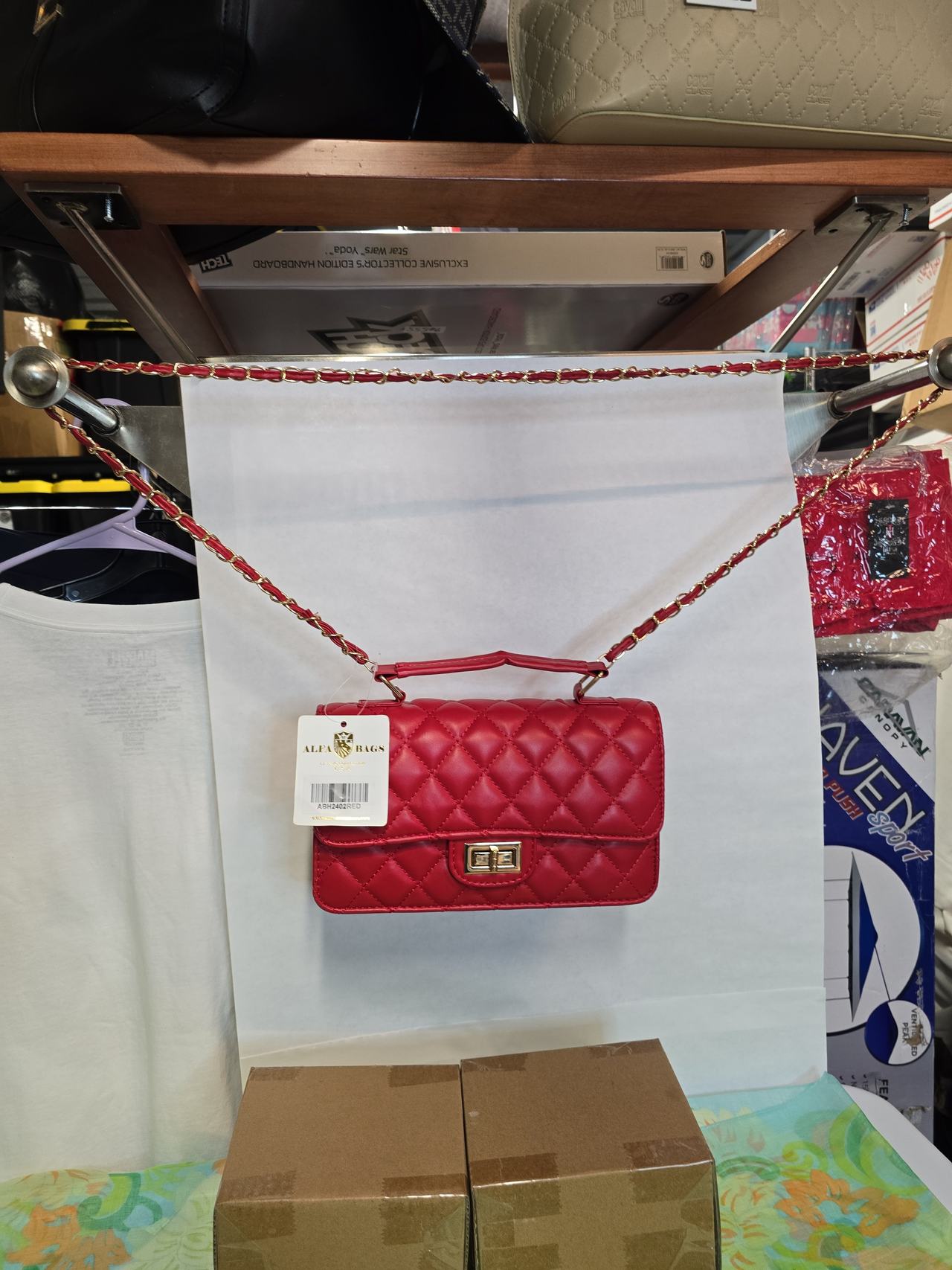 Alfa Bags Quilted Crossbody Bag ABH2402RED