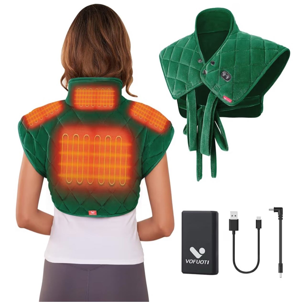 VOFUOTI Heating Pad for Neck and Shoulders, Portable Cordless Heating Pad