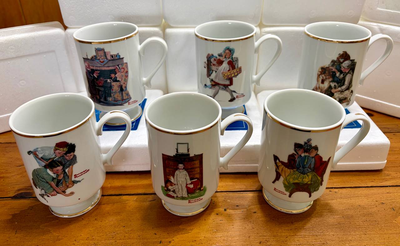Norman Rockwell Museum Porcelain Coffee Mug Set of 6