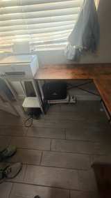 Rustic L-Shaped Computer Desk with Rolling Cabinet - Image 5