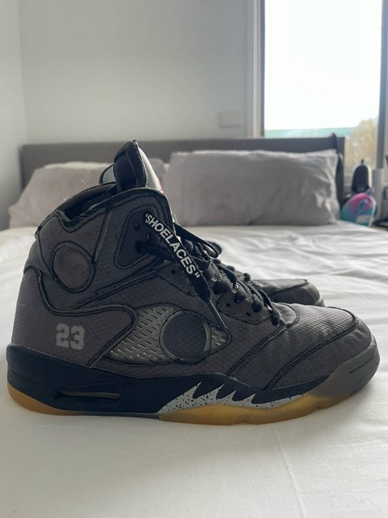 Off-White x Air Jordan 5 Retro 'Black Muslin'