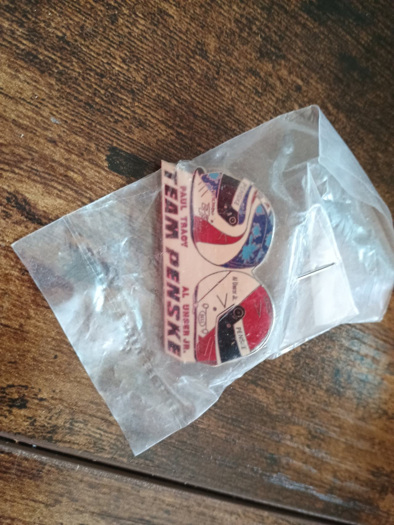Vintage Team Penske Paul Tracy Al Unser Jr. Helmet Pin