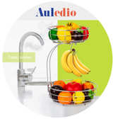 Auledio 2-Tier Countertop Fruit Vegetables Basket Bowl Storage Banana Hanger - Image 5