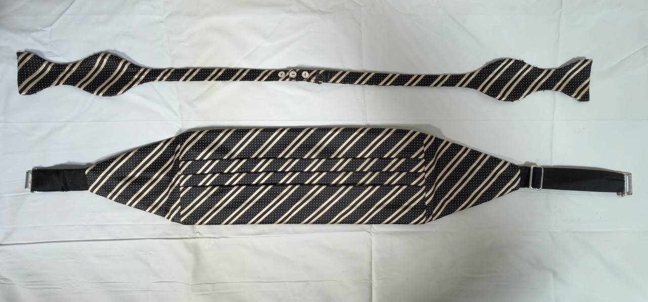 Carrot & Gibbs Striped Cummerbund and Bow Tie Set.