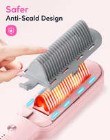Wavytalk Hair Straightener Brush, Sleek Sweep Ionic Straightening Brush Pink - Image 2