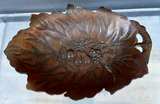 Vintage Embossed Copper Leaf Fruit Dish - Image 1
