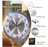 Silent Wall Clock Battery Operated,Modern Metal Wall Clock Decorative for Living - Image 5