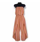 Drew Anthropologie Strapless Split Leg Striped Jumpsuit NWT size small $242 new - Image 1
