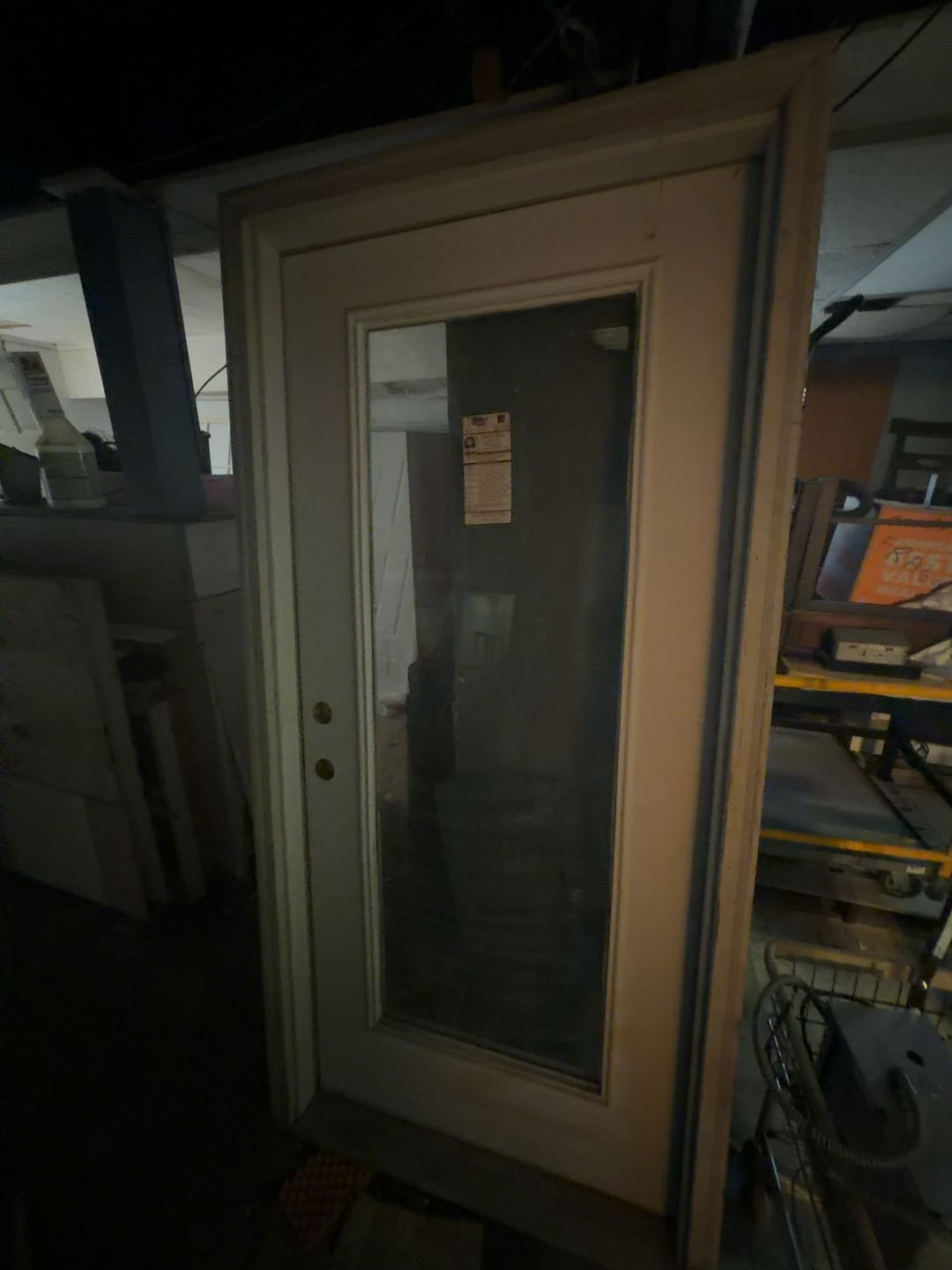 Badger Door Full Glass 32" White Exterior Door with Crownline Brick Mold