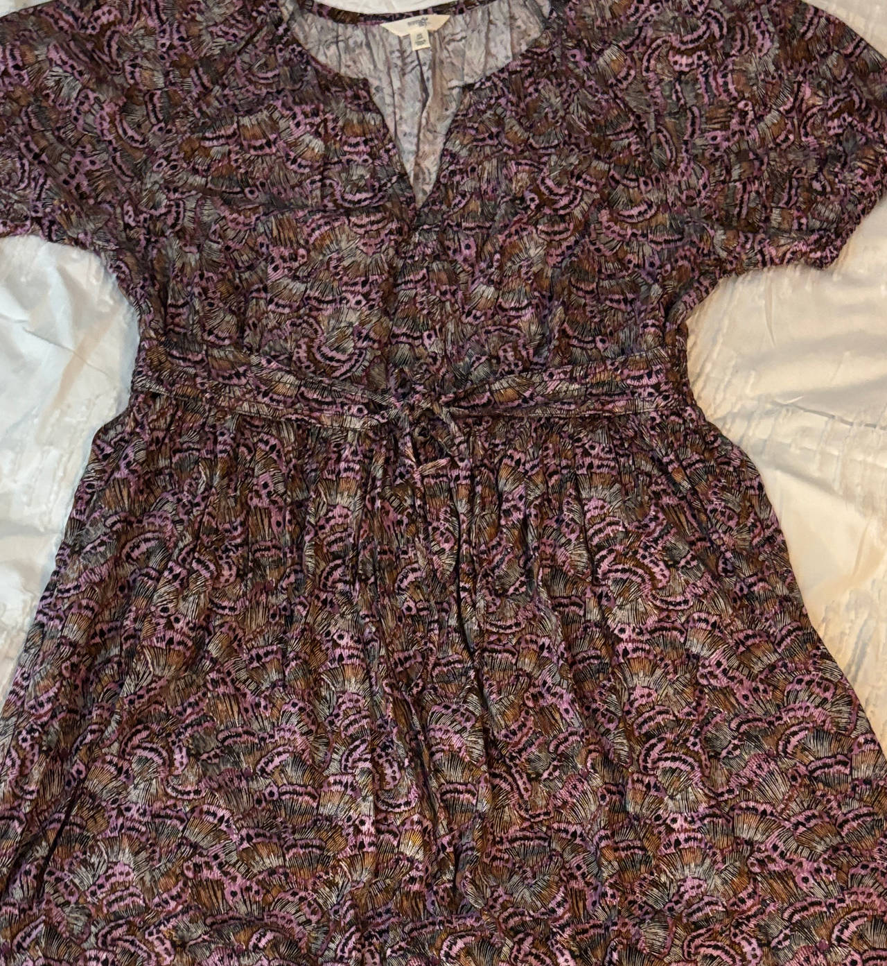 Terra & Sky Short Sleeve V-Neck Dress