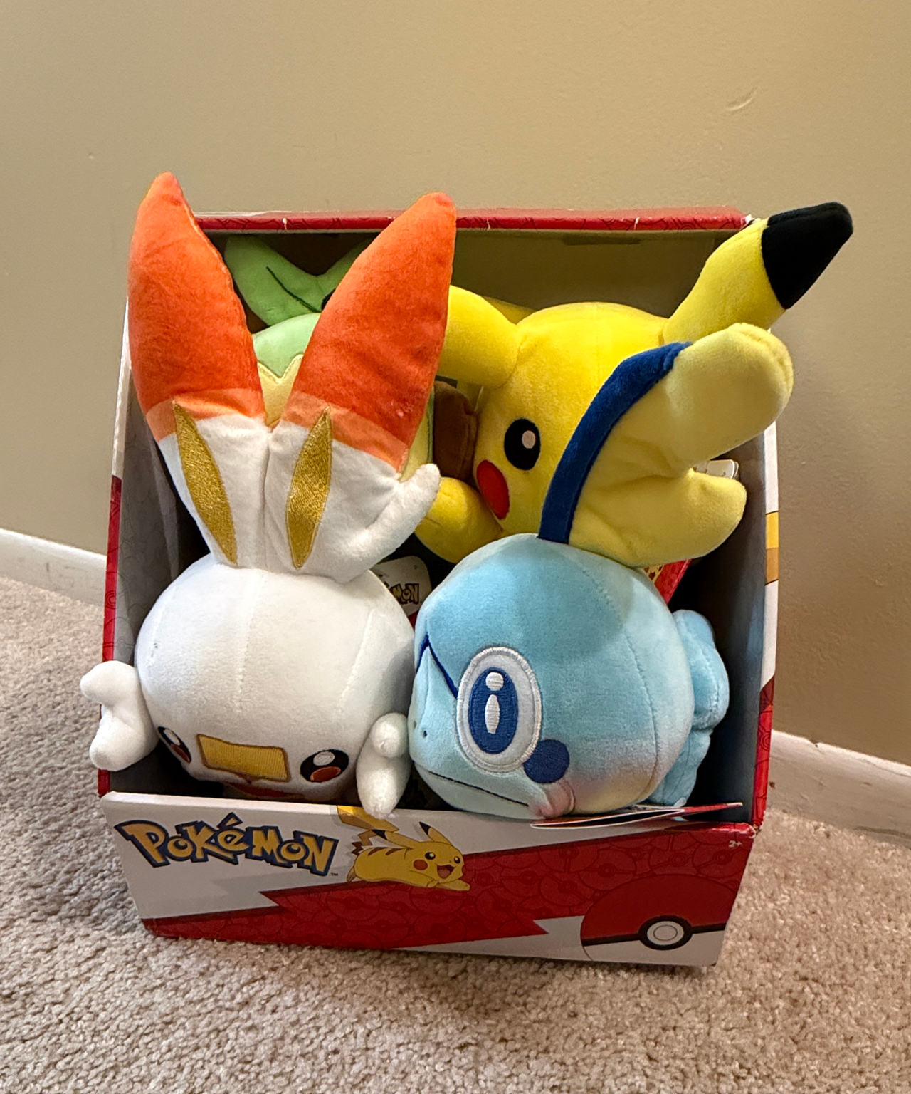 Pokémon Galar Starters Plush Set with Pikachu