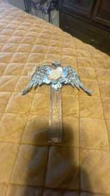 Handmade Angel Wing Hanging Wood Sign 14x12 - Image 1