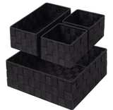 Posprica Woven Storage Baskets for Organizing, Small Black Baskets Cube Bin - Image 1