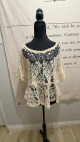 Free People Lace Peplum Top Cream - Image 1